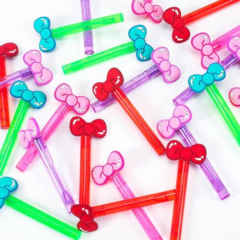 24PCS Bow Bubble Wands for Kawaii Party Favors Supplies Decorations, Pinata Goodie Bag Stuffers & Classroom Prizes Valentines Easter Halloween Christmas Stuffers in Saudi Arabia