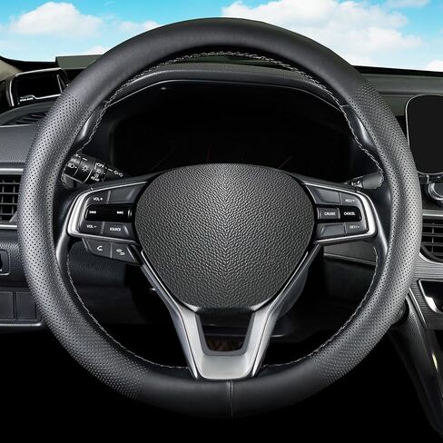 Car Steering Wheel Cover for Toyota Camry Corolla Tacoma Tundra RAV4 4Runner Highlander Sienna Sequoia bZ4X Venza Previa C-HR, Universal Standard Size 14.5-15 inch Black Car Wheel Protector in Saudi Arabia