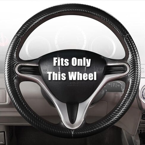 Aimato Customized Steering Wheel Cover for Honda Civic 2006-2011 (3 Spoke 8th), Thin,Anti-Slip,Scratch-Resistant Exclusive Car Accessory for Honda, Nappa Black in Kuwait