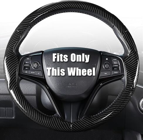 Aimato Customized Steering Wheel Cover for Honda Civic 2006-2011 (3 Spoke 8th), Thin,Anti-Slip,Scratch-Resistant Exclusive Car Accessory for Honda, Nappa Black in Kuwait