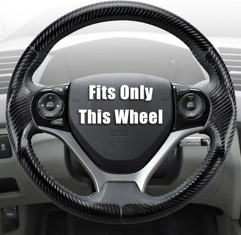 Aimato Customized Steering Wheel Cover for Honda Civic 2006-2011 (3 Spoke 8th), Thin,Anti-Slip,Scratch-Resistant Exclusive Car Accessory for Honda, Nappa Black in Kuwait