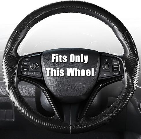 Aimato Customized Steering Wheel Cover for Honda Civic 2006-2011 (3 Spoke 8th), Thin,Anti-Slip,Scratch-Resistant Exclusive Car Accessory for Honda, Nappa Black in Kuwait