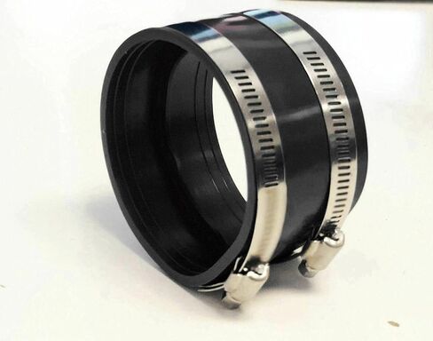 2.5" 2.75" 3" 3.5" 4" 63mm 70mm 76mm 89mm 101mm Straight Coupler PVC Rubber with 2 Clamps (3.5" 89mm, Black) in Saudi Arabia