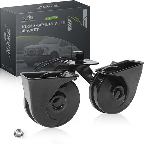 Dual Horn Assembly with Bracket Compatible with Ford F-250 F-350 F-450 F-550 Super Duty 2010-2016 Replace BC3Z-13832-A in Kuwait