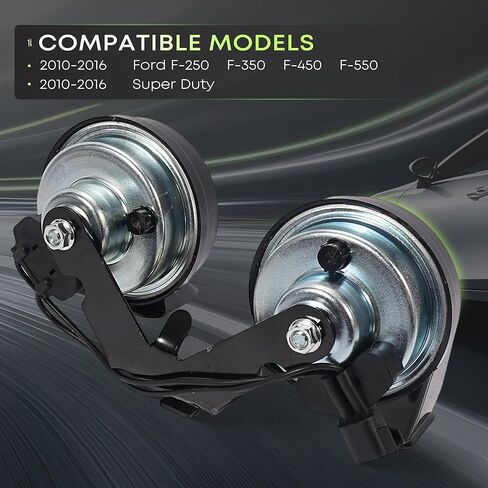 Dual Horn Assembly with Bracket Compatible with Ford F-250 F-350 F-450 F-550 Super Duty 2010-2016 Replace BC3Z-13832-A in Kuwait