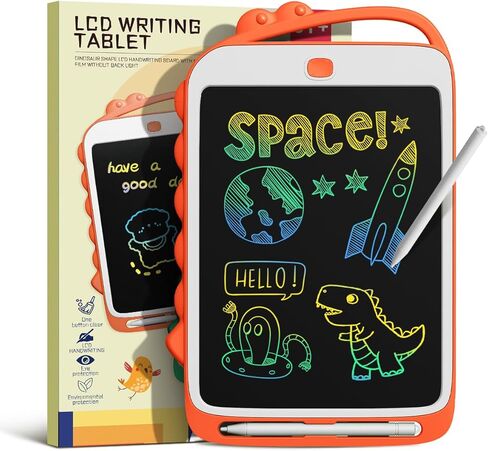 LCD Writing Tablet for Kids, 8.5 Inch Colorful Doodle Board Drawing Pad, Erasable Reusable Educational Toddler Toys for 3 4 5 6 Year Old Boys Girls, Travel Essentials Birthday Gifts (Orange) in Saudi Arabia