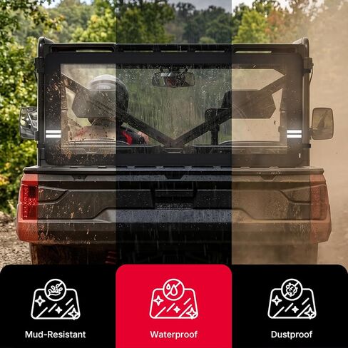 Oumurs UTV الزجاج الأمامي الخلفي الناعم، النافذة الخلفية الناعمة PVC المتوافقة مع Polaris Ranger 1000 XP Crew & Ranger 900/XP/Crew، مقاوم للغبار في جميع الأحوال الجوية، حماية ضد الماء 2013-2025 in Kuwait