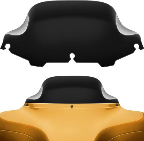 Windshield 8" Wave Windscreen Compatible with Harley Davidson Touring Street Glide Electra Glide Ultra Classic Glide FLHTK FLHT FLHTCUTri Glide 1996-2013, Black in Saudi Arabia
