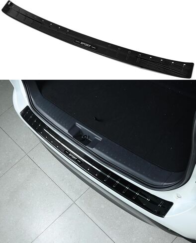 مناسب لـ 2020-2026 Toyota Highlander Bumper Topper، غطاء واقي ممتص الصدمات الخلفي وغطاء حماية عتبة الباب الخارجي لسيارة Highlander Hybrid 2021 2022 2023 2024 2025، أسود in Kuwait