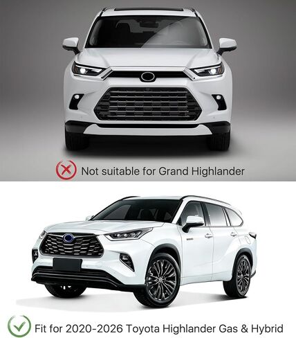 مناسب لـ 2020-2026 Toyota Highlander Bumper Topper، غطاء واقي ممتص الصدمات الخلفي وغطاء حماية عتبة الباب الخارجي لسيارة Highlander Hybrid 2021 2022 2023 2024 2025، أسود in Kuwait