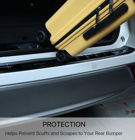 مناسب لـ 2020-2026 Toyota Highlander Bumper Topper، غطاء واقي ممتص الصدمات الخلفي وغطاء حماية عتبة الباب الخارجي لسيارة Highlander Hybrid 2021 2022 2023 2024 2025، أسود in Kuwait