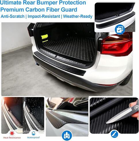 Rear Bumper Protector 35.43"x3.14" for SUVs Trucks, Matte Black Anti-Scratch Trunk Guard, Full-Coverage Adhesive No Curl, UV-Resistant Easy Install Universal Fit in Saudi Arabia