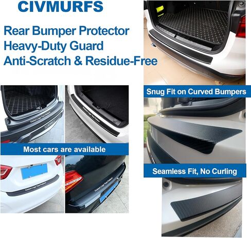 Rear Bumper Protector 35.43"x3.14" for SUVs Trucks, Matte Black Anti-Scratch Trunk Guard, Full-Coverage Adhesive No Curl, UV-Resistant Easy Install Universal Fit in Saudi Arabia