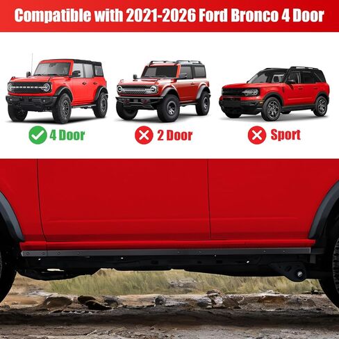 غطاء لحام قرصة مناسب لفورد برونكو، أغطية لحام قرصة جانبية متوافقة مع Ford Bronco 4 Door 2021 2022 2023 2024 2025 2026، ملحقات برونكو الواقية الخارجية من الألومنيوم in Kuwait
