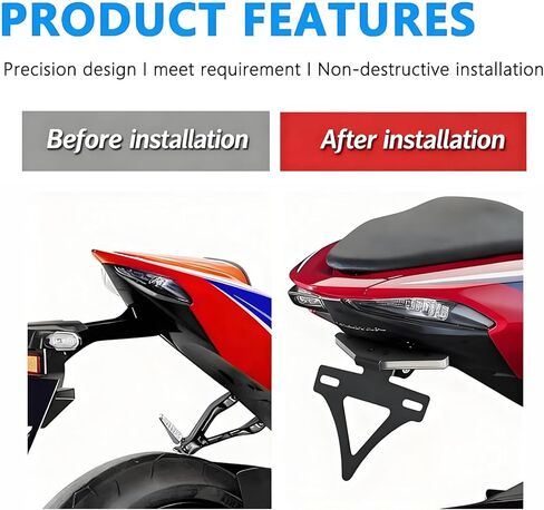 Motorcycle Tail Tidy Integrated License Plate Holder Compatible with Honda CBR1000RR-R/SP 2020 2021 2022 2023 2024 Fender Eliminator Kit CBR1000RR-R Tail Tidy License Plate Bracket with Turn Signal in Saudi Arabia