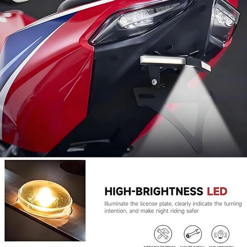 Motorcycle Tail Tidy Integrated License Plate Holder Compatible with Honda CBR1000RR-R/SP 2020 2021 2022 2023 2024 Fender Eliminator Kit CBR1000RR-R Tail Tidy License Plate Bracket with Turn Signal in Saudi Arabia