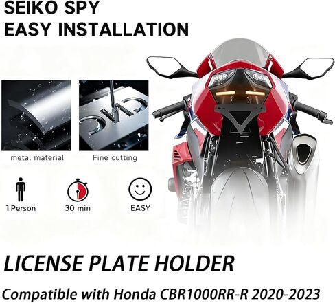 Motorcycle Tail Tidy Integrated License Plate Holder Compatible with Honda CBR1000RR-R/SP 2020 2021 2022 2023 2024 Fender Eliminator Kit CBR1000RR-R Tail Tidy License Plate Bracket with Turn Signal in Saudi Arabia