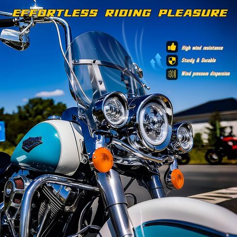 زجاج أمامي للدراجة النارية مقاس 17 بوصة من الدخان مناسب لدراجة نارية Harley Road King 1994-في وقت لاحق in Kuwait