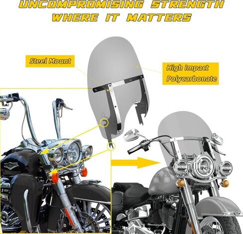 زجاج أمامي للدراجة النارية مقاس 17 بوصة من الدخان مناسب لدراجة نارية Harley Road King 1994-في وقت لاحق in Kuwait