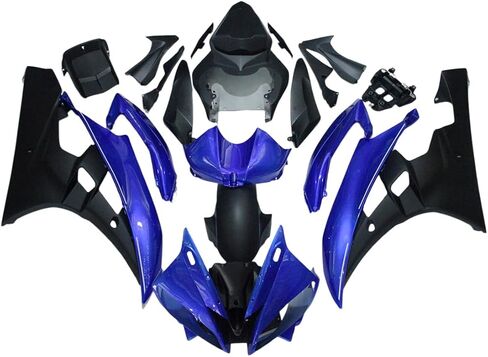 الزجاج الأمامي للدراجات النارية مناسب لياماها YZF-600 R6 2006 2007 R6 06 07 ABS البلاستيك الزجاج الأمامي منحرف الرياح الأسود in Kuwait