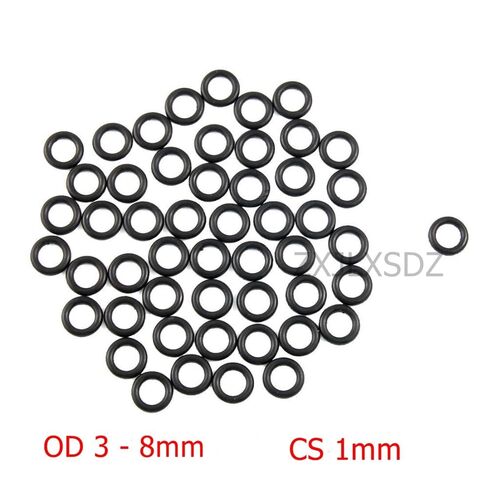 100 PCS NBR rubber O ring O-ring O-RING Seal Rubber Gaskets CS 1mm x OD 3 .2 .5 .7 .8 4 6 8mm(OD 3.7mm x 1mm) in Saudi Arabia