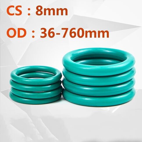 CS 8 مم FKM Fluororubber O-Ring حلقة لإحكام الغلق قطر السلك OD 36 مم - 760 مم حشية سدادة خضراء مقاومة للحرارة قطعة واحدة (OD 280 مم (1 قطعة)) in Kuwait