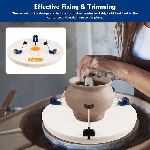 DYRABREST Portable Pottery Machine Turntable Clamp Pottery, Ceramic Pottery Trimming Turntable Tools Sculpting Clamp Repair Tools for Ceramic Beginners Professionals (White) in Kuwait