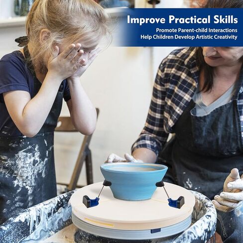 DYRABREST Portable Pottery Machine Turntable Clamp Pottery, Ceramic Pottery Trimming Turntable Tools Sculpting Clamp Repair Tools for Ceramic Beginners Professionals (White) in Kuwait