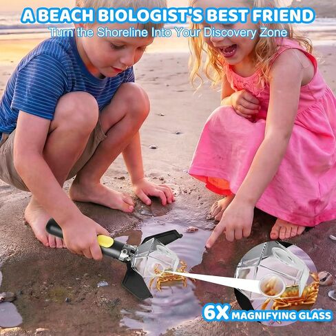 EVADA Handheld Bug Catcher for Kids, Insect Trap Kit with 6X Magnifier Glass - STEM Educational Exploration Grabber Tool for Indoor and Outdoor, Birthday Gifts Toys for Adults, Boys and Girls, Black in Saudi Arabia
