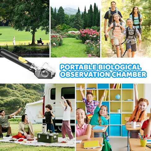 EVADA Handheld Bug Catcher for Kids, Insect Trap Kit with 6X Magnifier Glass - STEM Educational Exploration Grabber Tool for Indoor and Outdoor, Birthday Gifts Toys for Adults, Boys and Girls, Black in Saudi Arabia