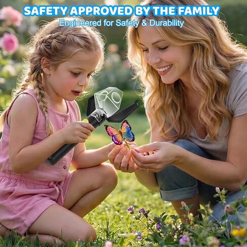 EVADA Handheld Bug Catcher for Kids, Insect Trap Kit with 6X Magnifier Glass - STEM Educational Exploration Grabber Tool for Indoor and Outdoor, Birthday Gifts Toys for Adults, Boys and Girls, Black in Saudi Arabia