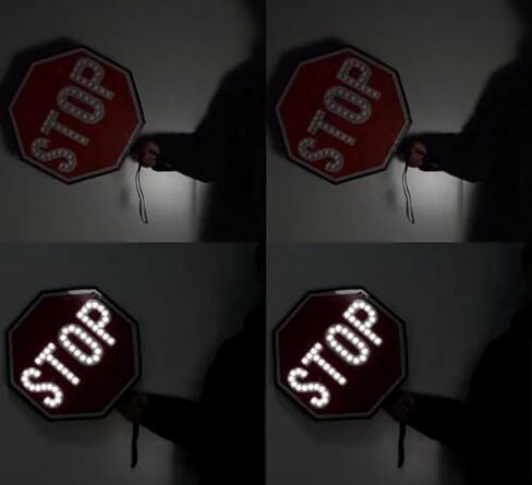 18" 2-Sided Handheld "STOP - STOP" Paddle Sign with Reflective Aluminum, Rechargeable LED Light, Ideal for Traffic Control, Safety Signage, Emergency Use in Saudi Arabia