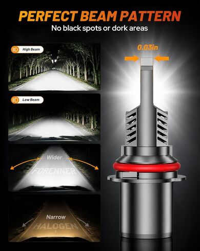 FORENNER 8th-Gen 9007/HB5 Light Bulbs, 𝟵𝟬,𝟬𝟬𝟬𝗟𝗠 𝟭𝟰𝗫 Ultra Brightness HB5 9007 Fog bulb，IP68 with Cooling Fan Long Lifespan, Electronic Flashers 2 Pack in Saudi Arabia