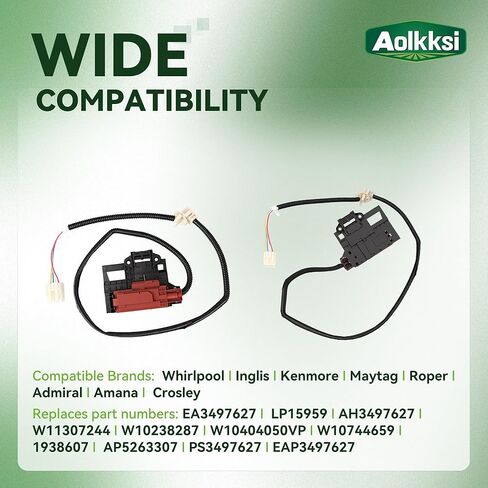 ترقية W10404050 W10238287 مجموعة مفتاح قفل غطاء الغسالة مع W10240513 Strike Fit لغسالة Whirlpool Kenmore Amana Crosley - استبدل AP5263307 W10744659 PS349762 in Kuwait