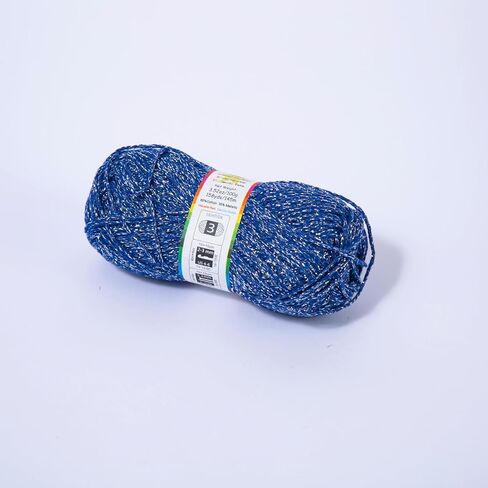 Silver Sparkly Chainette Yarn,3.5oz/98g 158yds Yarn for Crocheting and Knitting (03 Light Grey, 1 Pack) in Saudi Arabia