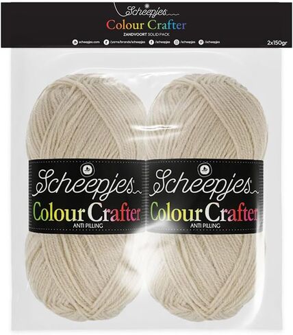 Scheepjes Colour Crafter Solid Pack, 2 x 150 g (5.29 oz) Zandvoort Beige, 1 Pack in Saudi Arabia