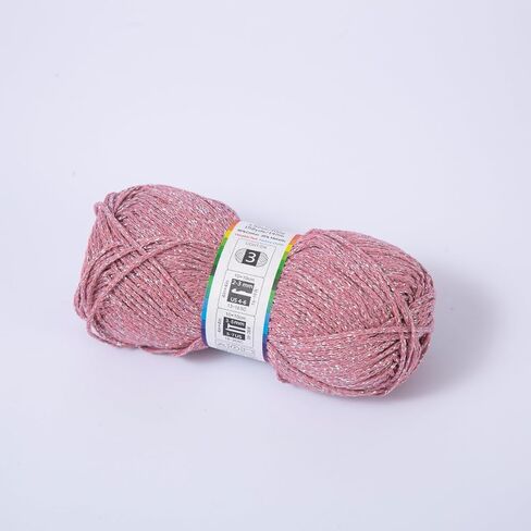 Silver Sparkly Chainette Yarn,3.5oz/98g 158yds Yarn for Crocheting and Knitting (03 Light Grey, 1 Pack) in Saudi Arabia