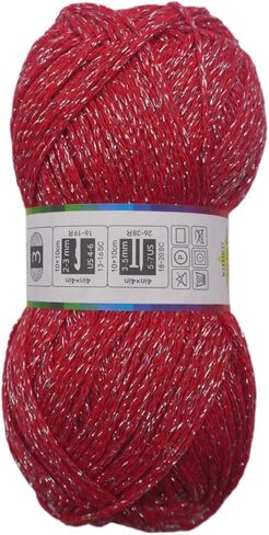 Silver Sparkly Chainette Yarn,3.5oz/98g 158yds Yarn for Crocheting and Knitting (03 Light Grey, 1 Pack) in Saudi Arabia