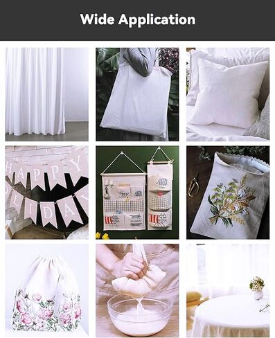 VDS 3 Yard Long, 100% Cotton Muslin Fabric 48" Inch Wide, White Bleached Medium Weight Fabric Linen Textile for Backing Material Quilting Sewing Draping Apparel Cloths Crafts DIY Multipurpose in Saudi Arabia