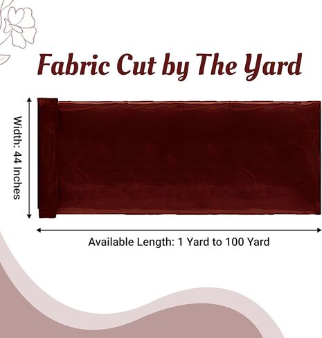 MDS® Pack of 100 Yard Sheer Organza Fabric for Wedding Party Home Event Banquet Decorations, Backdrop Curtain Craft Dress Sewing Fashion DIY Crystal Organza Tulle Fabric Bolt 44" Wide - Burgundy in Saudi Arabia