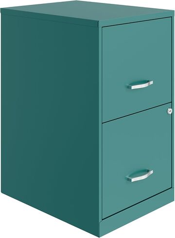 Hirsh Industries Space Solutions 18in 2 Drawer Metal File Cabinet Teal, Letter Size, Fully Assembled in Saudi Arabia