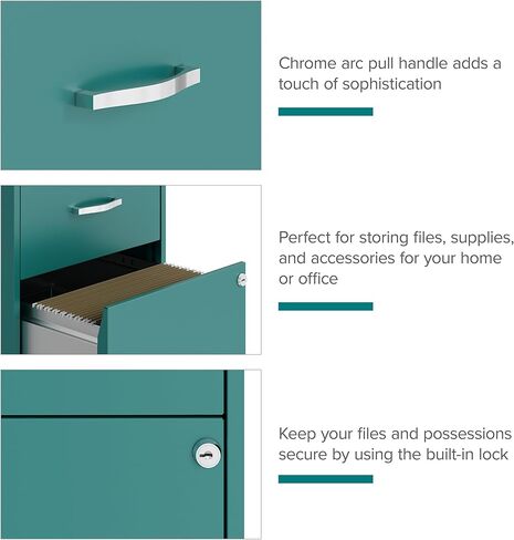 Hirsh Industries Space Solutions 18in 2 Drawer Metal File Cabinet Teal, Letter Size, Fully Assembled in Saudi Arabia