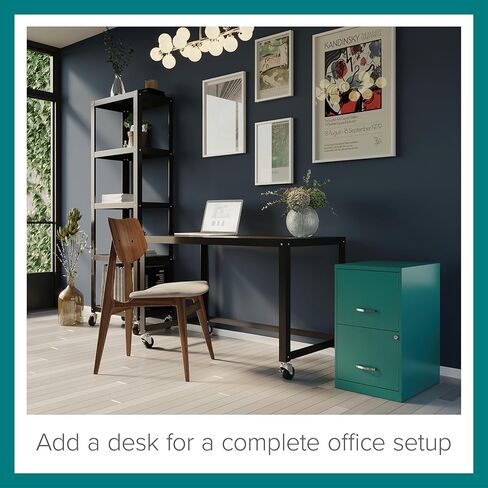 Hirsh Industries Space Solutions 18in 2 Drawer Metal File Cabinet Teal, Letter Size, Fully Assembled in Saudi Arabia