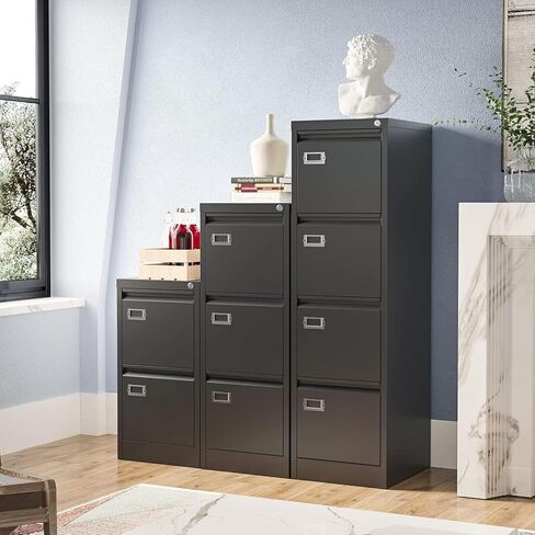 Black 3 Drawer File Cabinet,Metal Filing Cabinets with Lock,Office File Storage Cabinet for A4/Letter/Legal Size File(Assembly Required) in Saudi Arabia