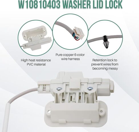 W10810403 Washer Lid Lock Assembly Compatible with Whirlpool Cabrio Kenmore Series 600 700 Bravos XL Replace AP5984435 PS11722981 W10787878 in Saudi Arabia
