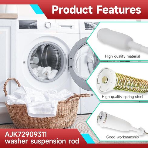 AJK72909309 Washer Suspension Rods Kit (4 Pcs) Fit for LG Replace 2758536 AP5736191 PS8690496 EAP8690496 in Saudi Arabia