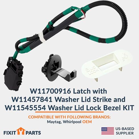 US-Based Supplier – W11700916 Latch replaces W11394572 W11032875 W11543566 with W11457841 Washer Lid Strike and W11545554 Washer Lid Lock Bezel KIT – NOT UNIVERSAL in Saudi Arabia