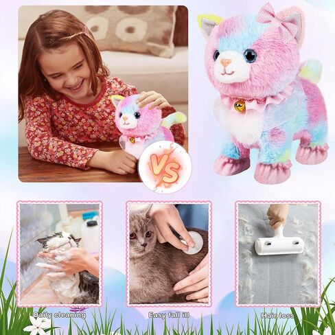 Bilinott Toy Cat for Kids, Touch and Voice Controlled Remote Control Cat with Leash, Lifelike Walking Cat Toy That Can Walk, Meow, and Wags Tail, Best Festive Gift for Boys and Girls Ages 3 4 5 6 7 in Saudi Arabia