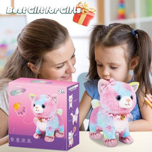 Bilinott Toy Cat for Kids, Touch and Voice Controlled Remote Control Cat with Leash, Lifelike Walking Cat Toy That Can Walk, Meow, and Wags Tail, Best Festive Gift for Boys and Girls Ages 3 4 5 6 7 in Saudi Arabia