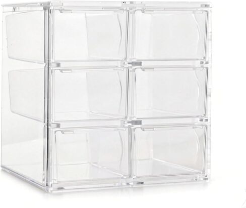Acrylic Drawer Organizer, Clear Desk Organizer with Drawer, Plastic Stackable Storage Drawers with 12 Drawers, Dustproof for Jewelry, Craft, Office Supplies in Saudi Arabia